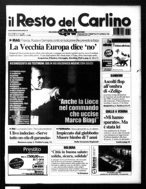 Il Resto del Carlino : giornale dell'Emilia